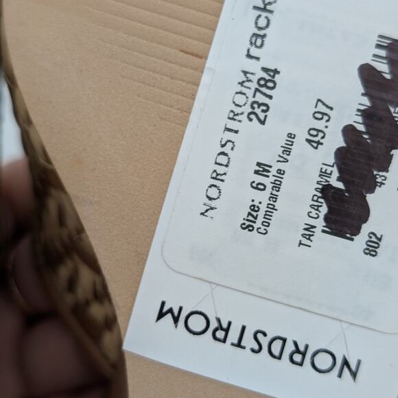 Nordstrom Rack Fatima Wedge Sandal Women's Tan Caramel Size US6M EU37 - Picture 9 of 11